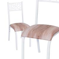 2 Cadeiras Para Cozinha Em Aço Com Estofado Jade - Branco E Capuccino - 3