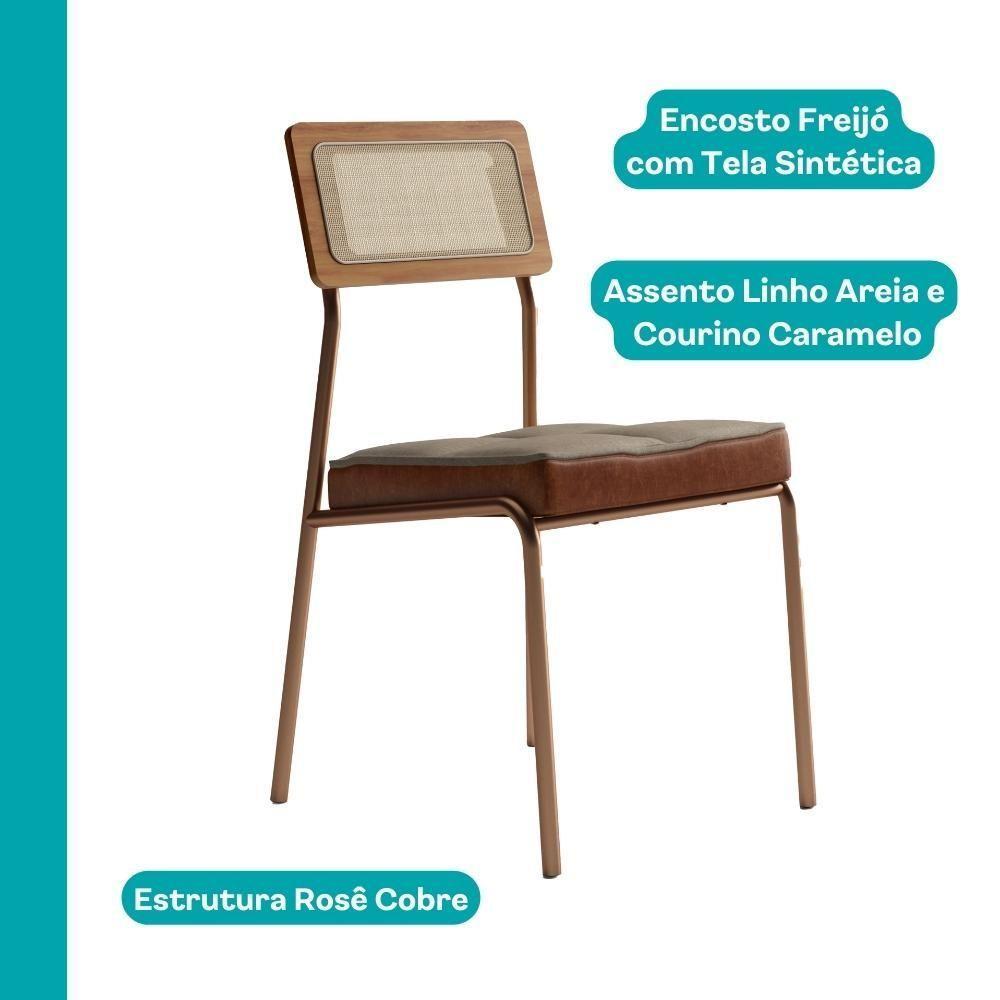 Conjunto Sala De Jantar 4 Cadeiras Margarida Carraro Nogal - 6