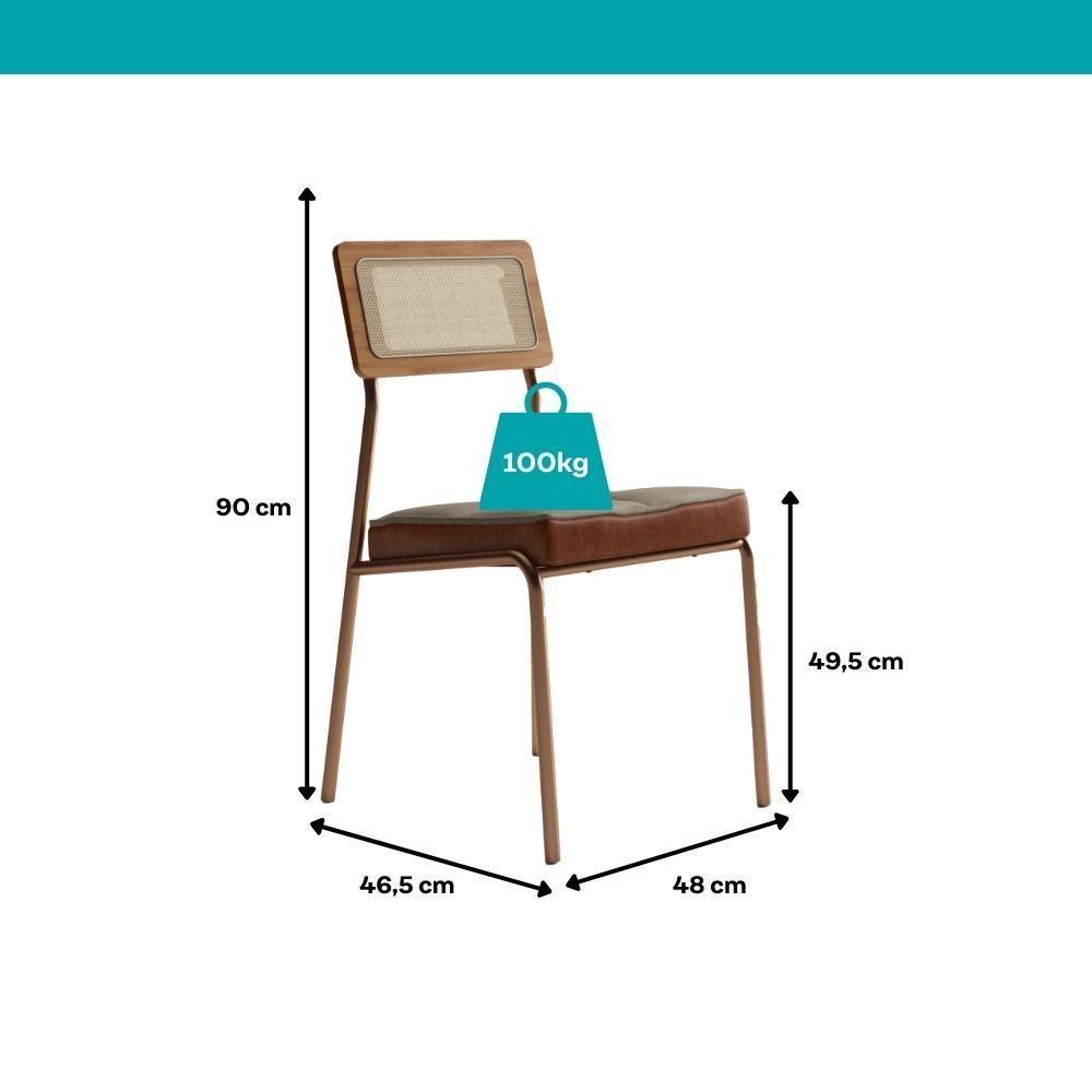 Conjunto Sala De Jantar 4 Cadeiras Margarida Carraro Nogal - 8