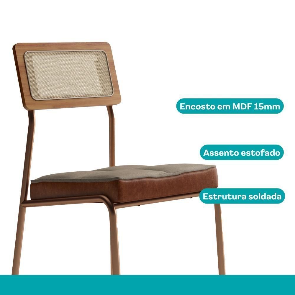 Conjunto Sala De Jantar 4 Cadeiras Margarida Carraro Nogal - 9