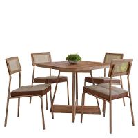 Conjunto Sala De Jantar 4 Cadeiras Margarida Carraro Nogal - 2