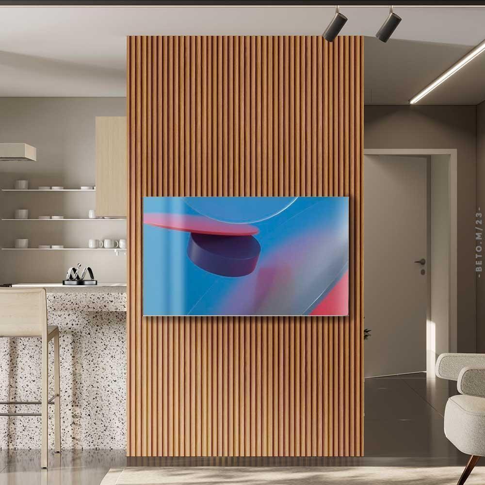 Painel Ripado Com Módulos Placas Para Tv Até 60 Pol - Nature Fosco - 1