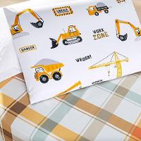 Kit Cobre Leito Solteiro Infantil Trator 4 Peças Micropercal 200 Fios - 6