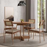 Conjunto Sala De Jantar 4 Cadeiras Paraíso Carraro Nogal - 1