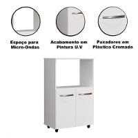 Balcão Multiuso Para Cozinha Micro-ondas 2 Portas Taiane Branco - 3