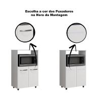 Balcão Multiuso Para Cozinha Micro-ondas 2 Portas Taiane Branco - 5