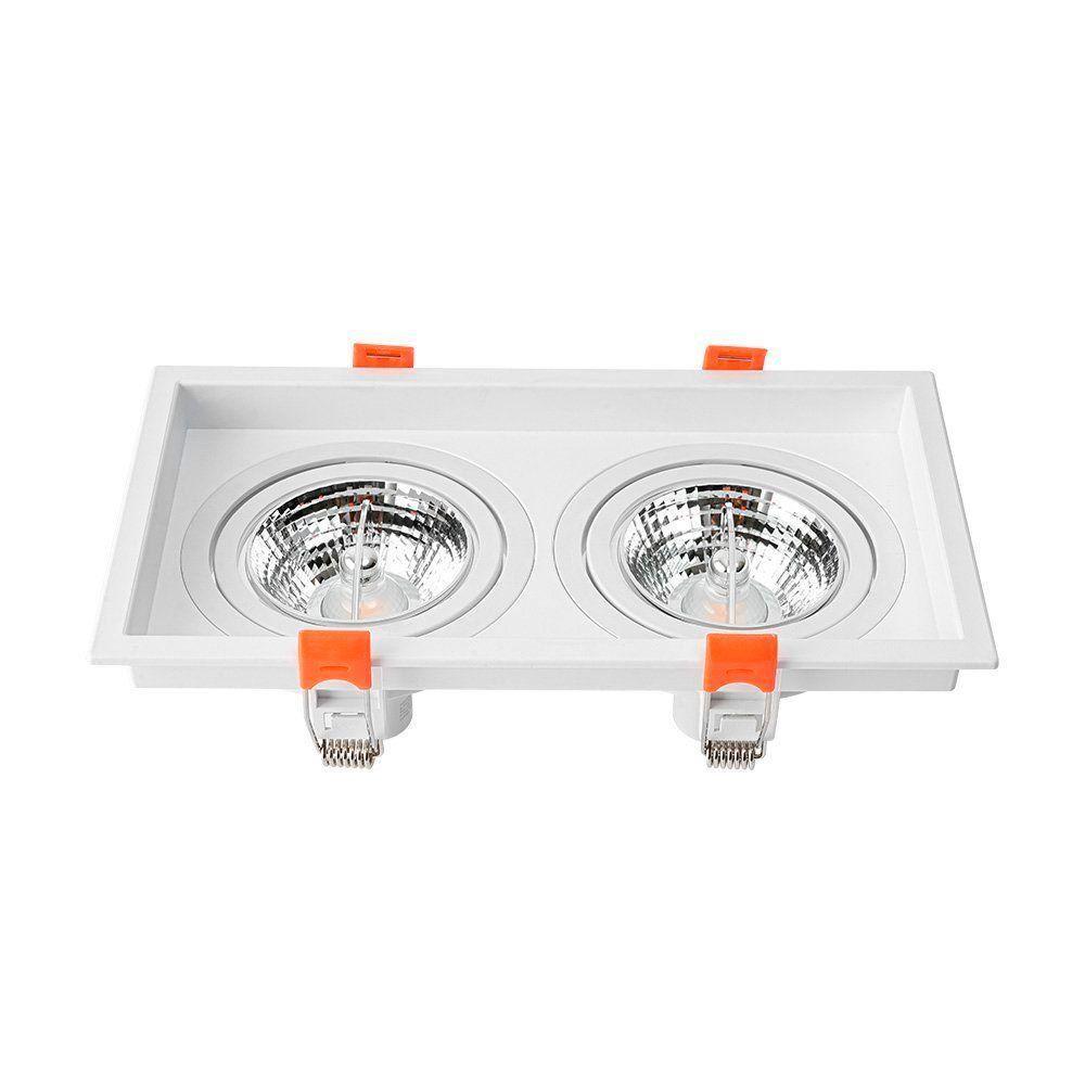 Spot De Embutir Recuado Nordecor Loyo Para 2 Lâmpadas Ar70 Gu10 Branco - 1