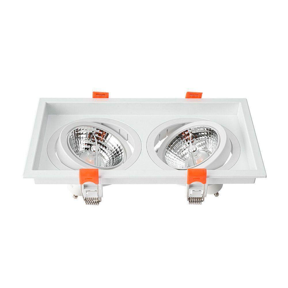 Spot De Embutir Recuado Nordecor Loyo Para 2 Lâmpadas Ar70 Gu10 Branco - 2