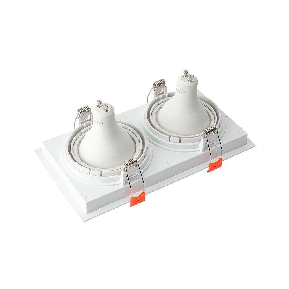 Spot De Embutir Recuado Nordecor Loyo Para 2 Lâmpadas Ar70 Gu10 Branco - 3