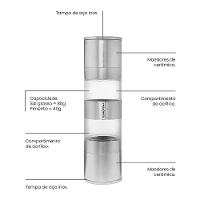 Moedor Duplo De Sal E Pimenta Tramontina Realce 61655000 Inox - 2