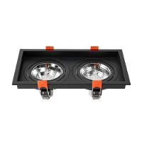 Spot De Embutir Recuado Nordecor Loyo Para 2 Lâmpadas Ar70 Gu10 Preto - 1