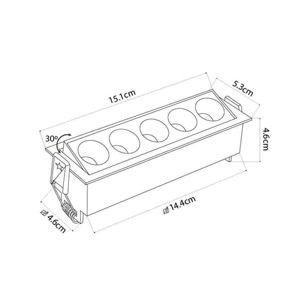 Spot De Embutir Nordecor Downlight Powerus Led Direcionável Alto Irc 90 10w Bivolt Branco 3000k - 6