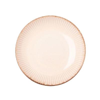 Jogo 6 Prato Fundo Para Massas Cerâmica Linear Branco 23cm Lyor