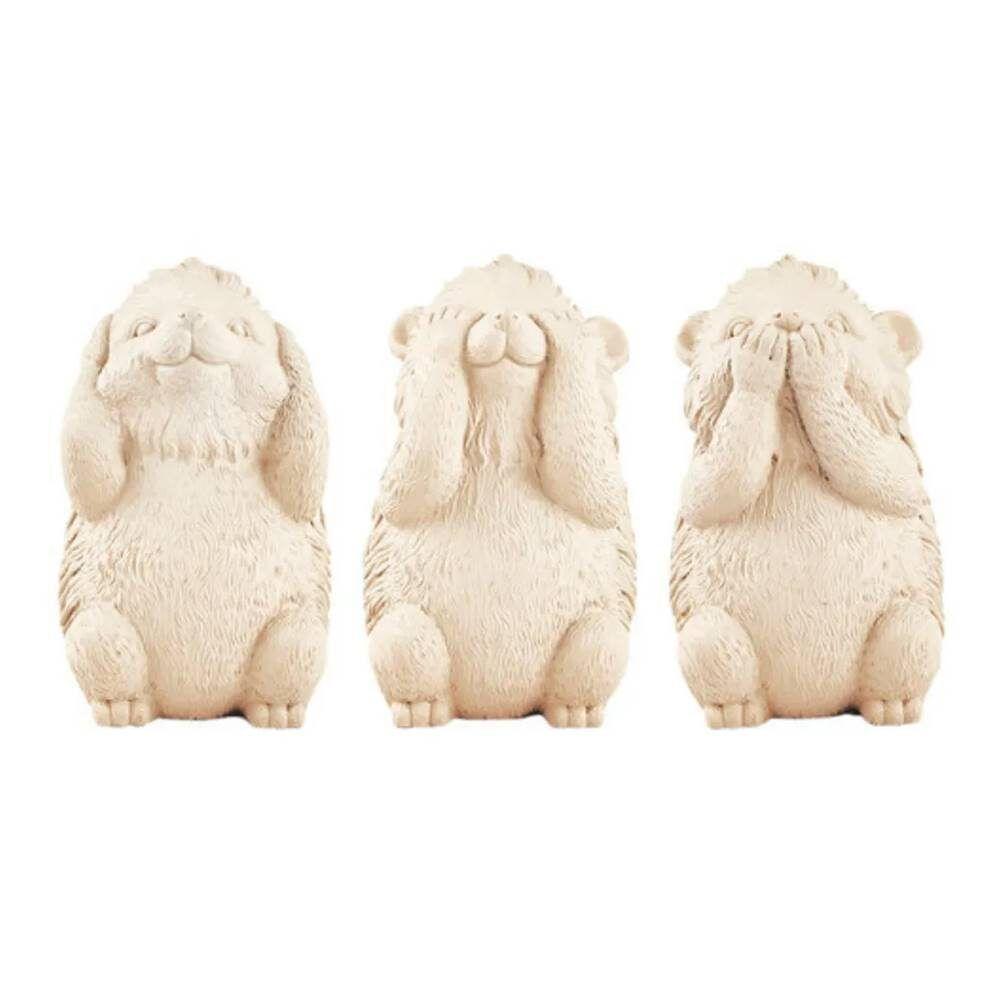 Kit 3 Esculturas Porco Espinho Em Cimento Mart - 1