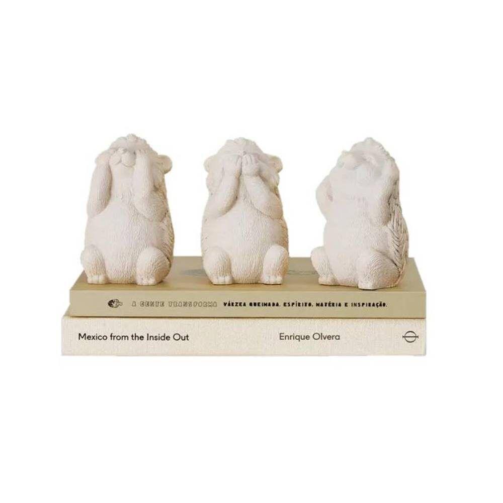 Kit 3 Esculturas Porco Espinho Em Cimento Mart - 2