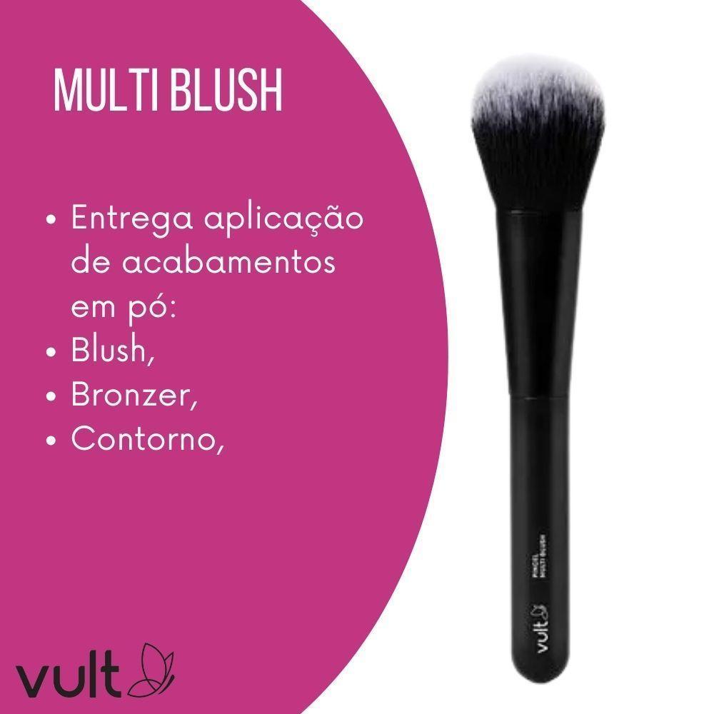 Pincel De Maquiagem Multi Blush Multifuncional Pó Blush Bronzer Contorno Vult - 3