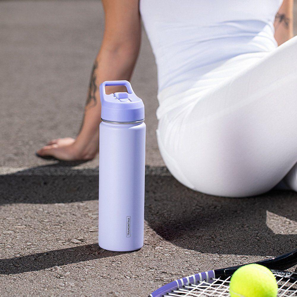 Garrafa Térmica Tramontina 6164965 650ml Com Canudo Lilás - 10