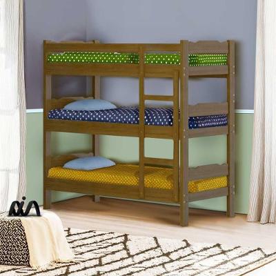 Treliche Madeira Reforçada Com Escada E Grade Proteção Imbuia Repleta