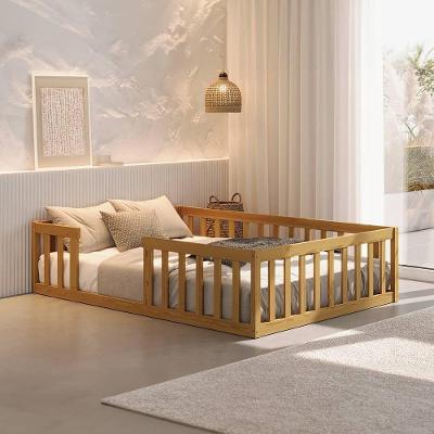 Cama Montessoriana Casal Nogueira 144x197cm Madeira Maciça Repleta