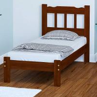 Cama De Solteiro Madeira Maciça Castanho Perola Repleta - 1