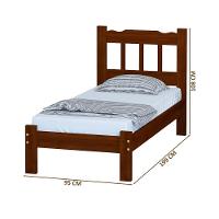 Cama De Solteiro Madeira Maciça Castanho Perola Repleta - 4