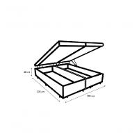 Cama Box Baú King 193 Bipartido - Bello Box Tecido Sintético Marrom - 2