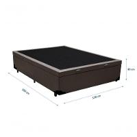 Cama Box Baú Casal 138 Tecido Sintético Marrom Com Colchão De Espuma Semi Ortopédica Extra Firme D28 Cinza 80kg - 3