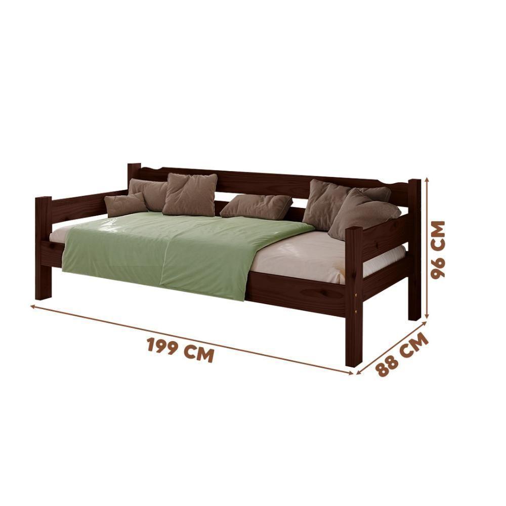 Sofá Cama Reforçado Madeira Maciça Castanho Repleta - 4