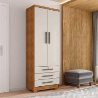 Guarda Roupa Solteiro Floripa 2 Portas 3 Gavetas Com Cabideiro Cedro / Areia Repleta Cedro / Areia - 1