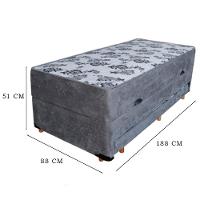 Cama Box Baú Solteiro Conjugado Espuma Com Cama Auxiliar Bicama 3 Em 1- Suede Cinza - 3