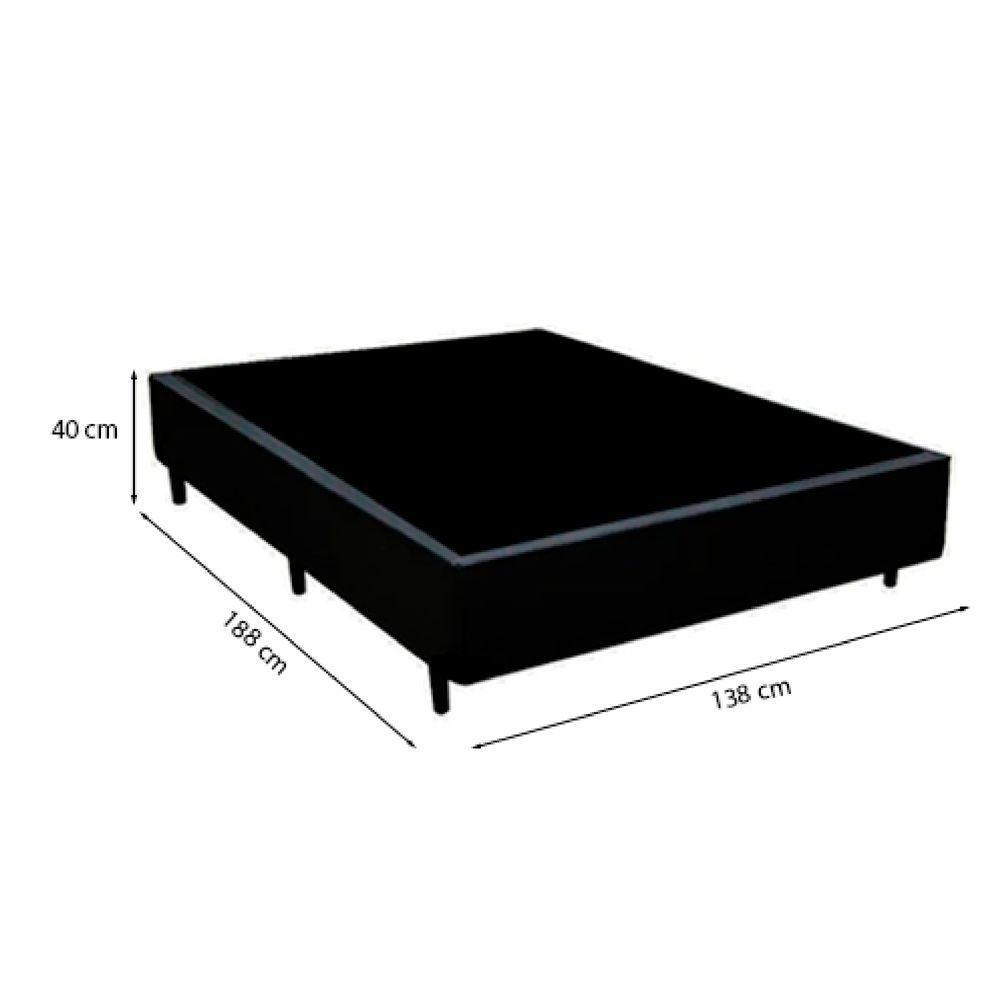 Cama Box Casal 138 Tecido Sintetico Preto Com Colchão Toronto Molas Ensacadas Branco D33 - 2