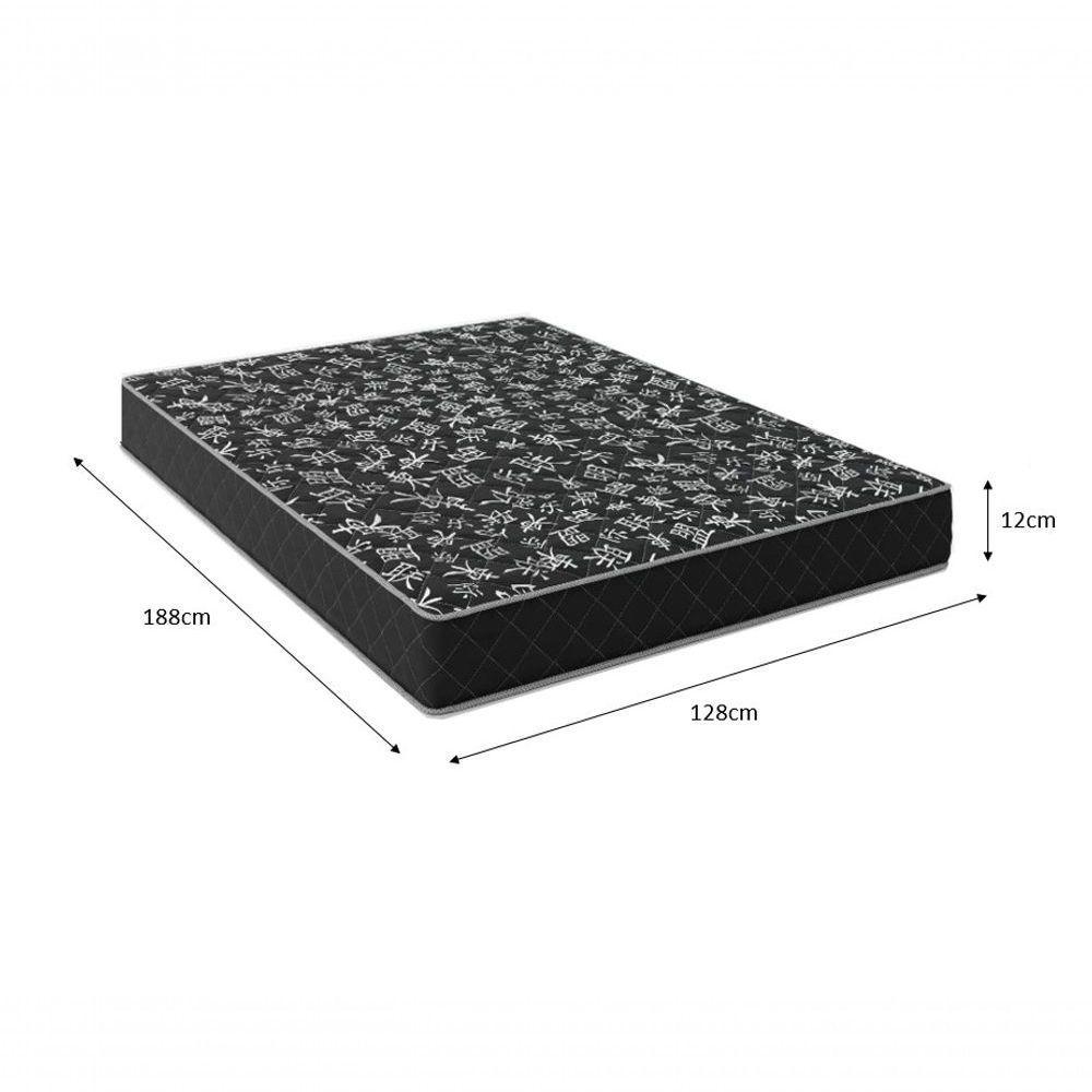 Colchão Viúva 128 Espuma D20 - Tampo Preto 12cm - 2