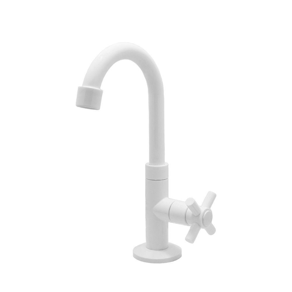 Torneira Pia Banheiro Lavatório Bica Móvel Bancada Branca - 1