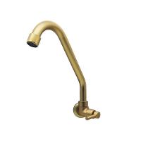 Torneira Cozinha Parede Dourada Fosco 1/4 Volta Bica Móvel Metal Luxo - 2