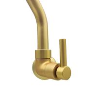 Torneira Cozinha Parede Dourada Fosco 1/4 Volta Bica Móvel Metal Luxo