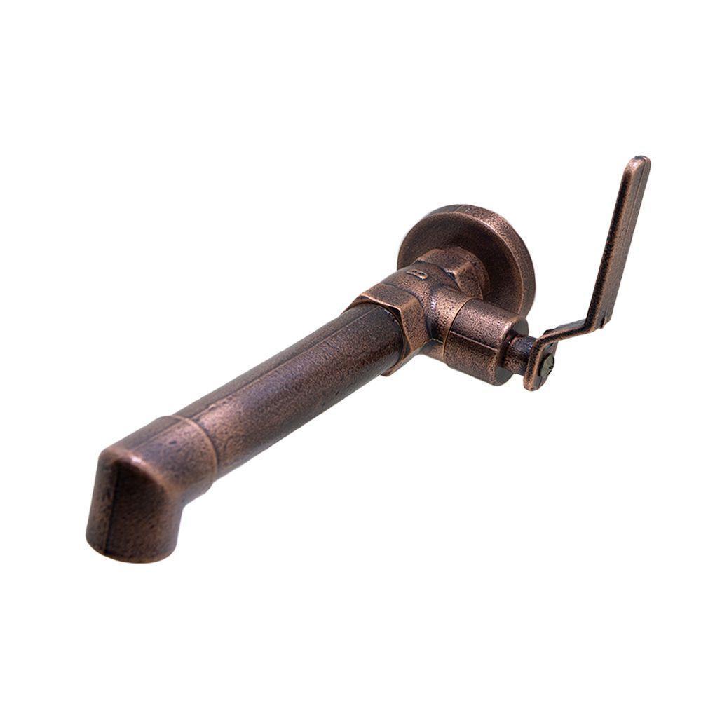 Torneira Pia Lavatório Banheiro Parede Industrial Rustico Rosé Cobre Velho Metal Luxo - 1