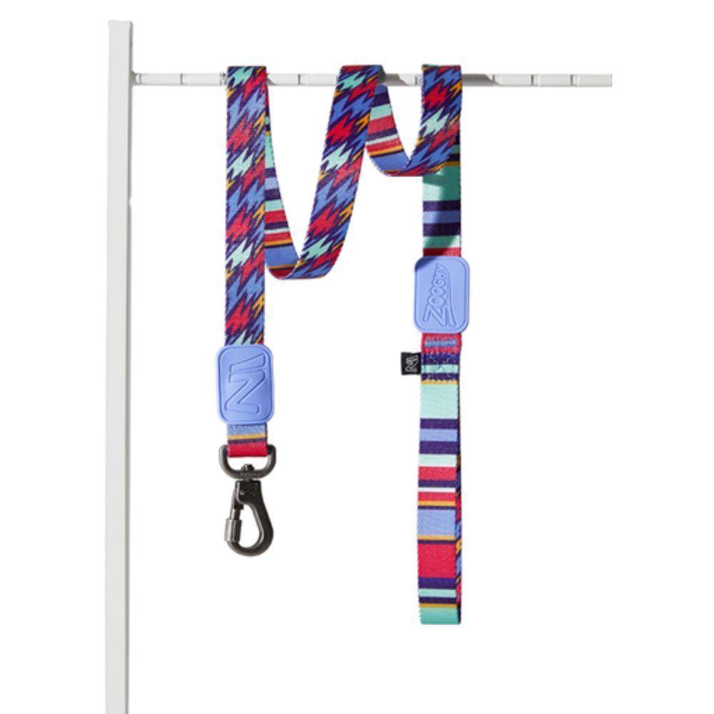 Conjunto Coleira E Guia Ajustável Para Cães - Estampa Violeta Com Raios E Listras - Tamanho P - 4