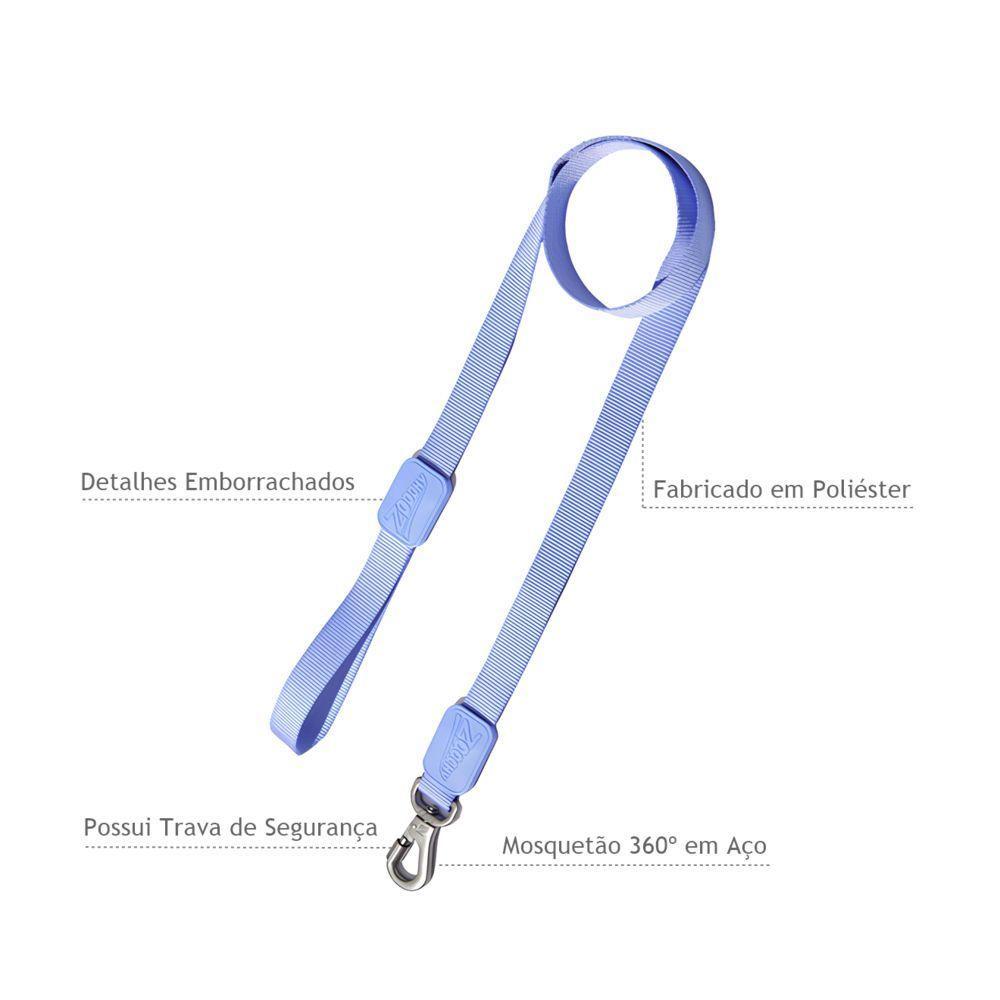 Coleira Violeta Com Mosquetão 360° - Tamanho G - Conforto E Estilo Para Passeios Seguros Com Seu Pet - 3