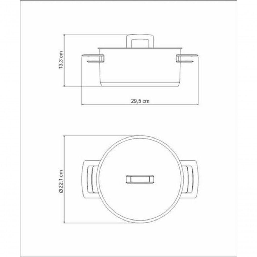 Caçarola Rasa Tramontina Brava 20cm Em Aço Inox - 4