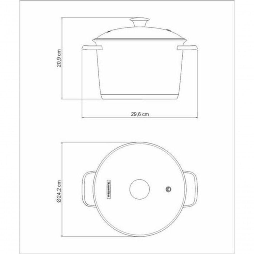 Caldeirão Tramontina Allegra Aço Inox E Tampa De Vidro 22cm - 3