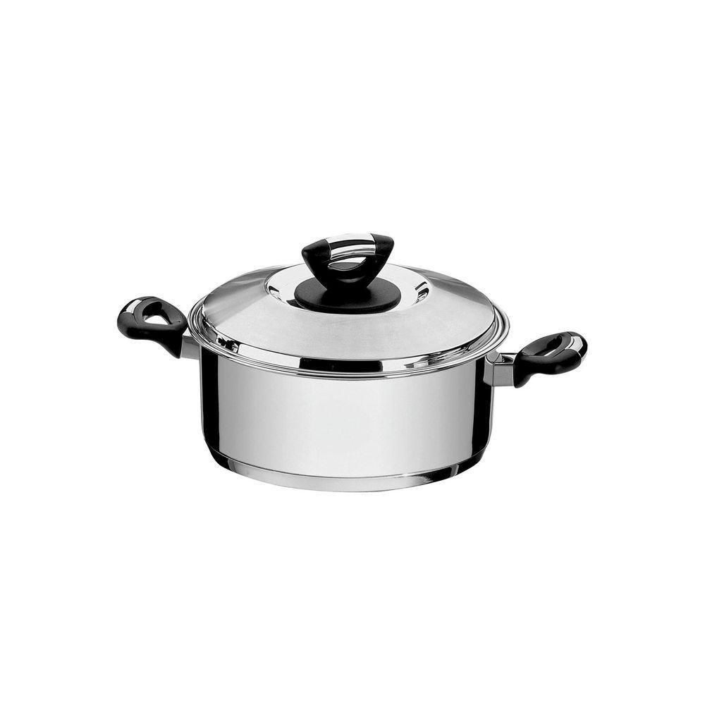 Caçarola Tramontina Solar Baquelite Rasa Em Aço Inox Fundo Triplo Com Tampa Alças De Baquelite 20 Cm Tramontina - 6