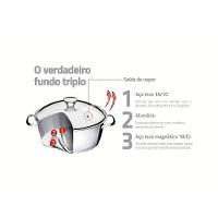 Caçarola Rasa Tramontina Allegra Em Aço Inox Com Fundo Triplo 24 Cm 4,2 L Tramontina - 6