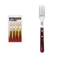 Conjunto De Garfos Jumbo Para Churrasco Tramontina Em Aço Inox Com Cabo Vermelho Polywood 4 Peças - 1