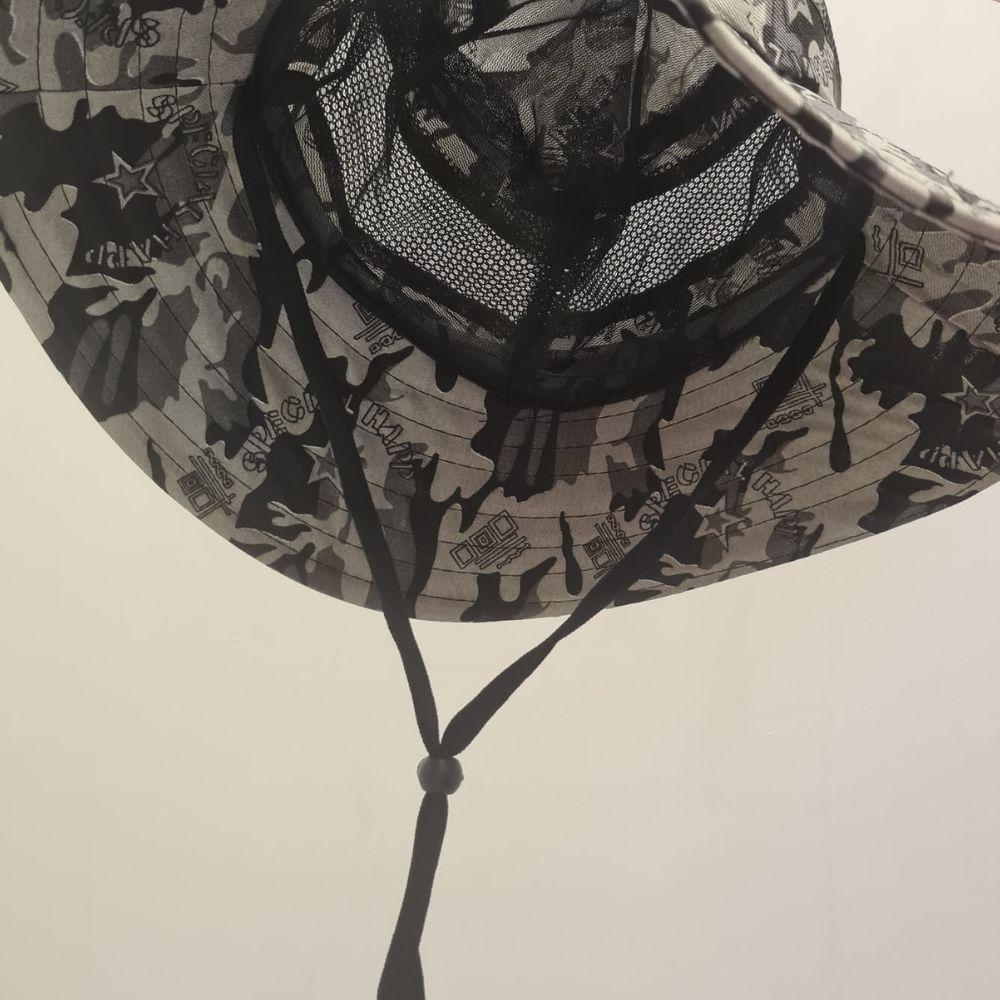 Chapéu Camuflado Australiano Canavieiro Respirável Protetor Solar Pesca Trilha Camping Verde - 3