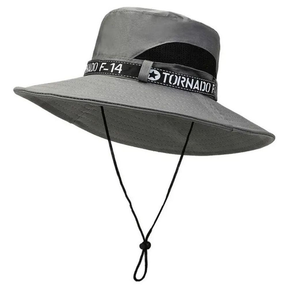 Chapéu Australiano Pescador Canavieiro Respirável Protetor Solar Pesca Trilha Camping Cinza - 1