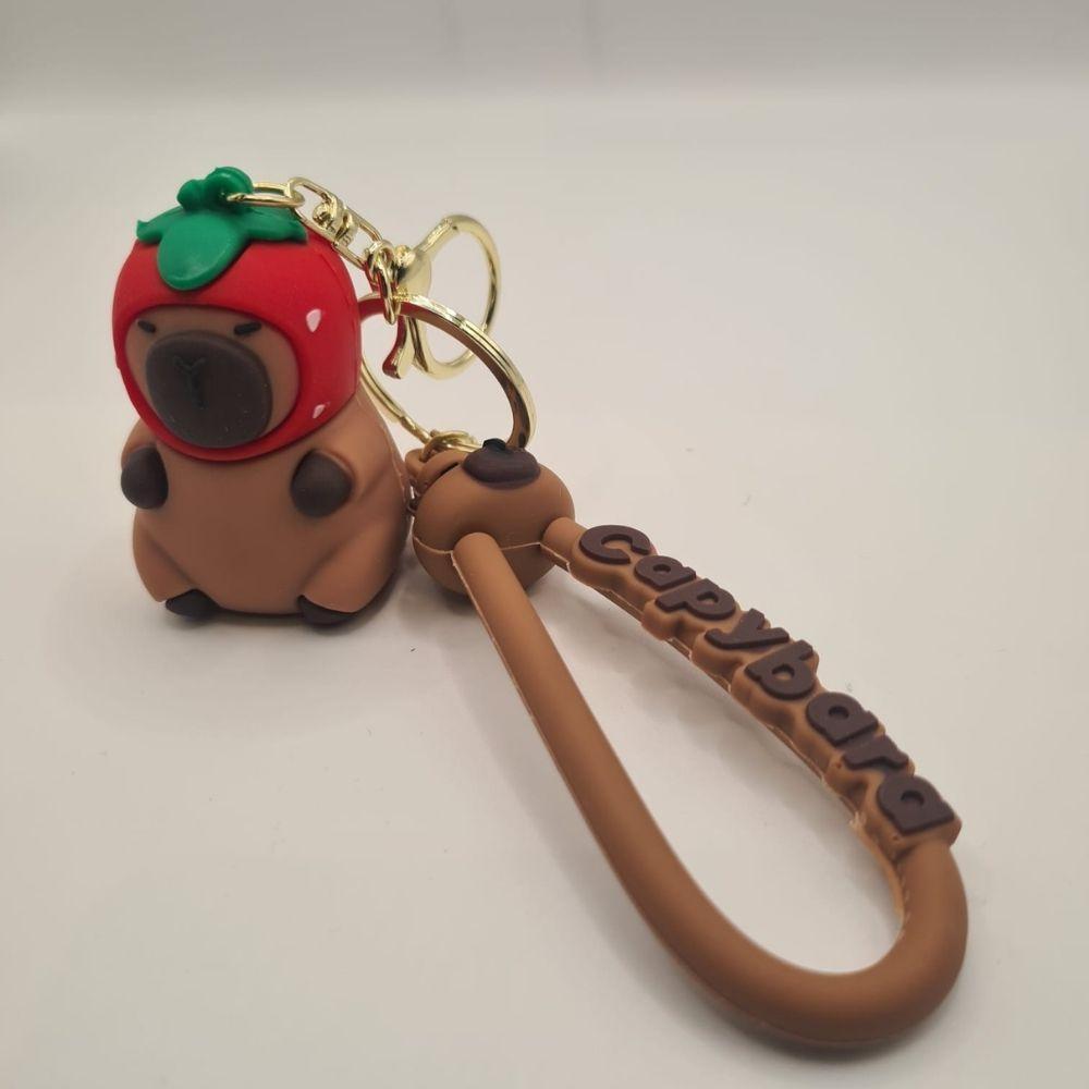 Chaveiro Pingente Capivara Emborrachado Brinquedo Decorativo Escolar Mochila Estojo Bolsa - 4