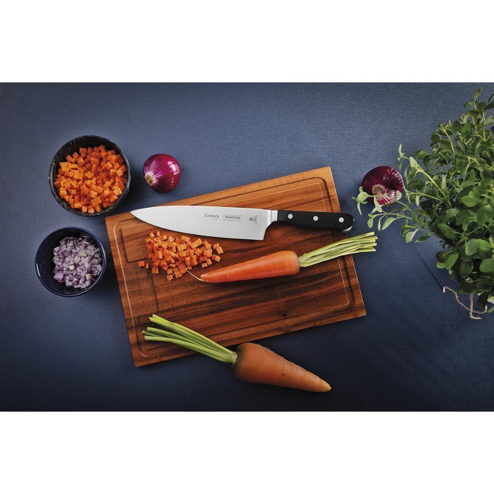 Faca Chef Tramontina Century Com Lâmina Em Aço Inox E Cabo Em Policarbonato E Fibra De Vidro 8 Polegada - 9