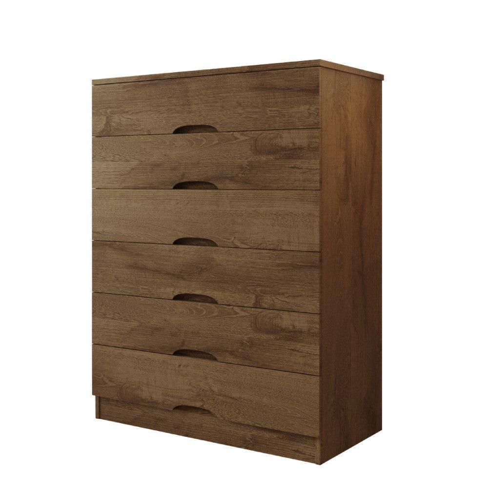 Cômoda 6 Gavetas Sevilha Mademarcs Brauna - 1