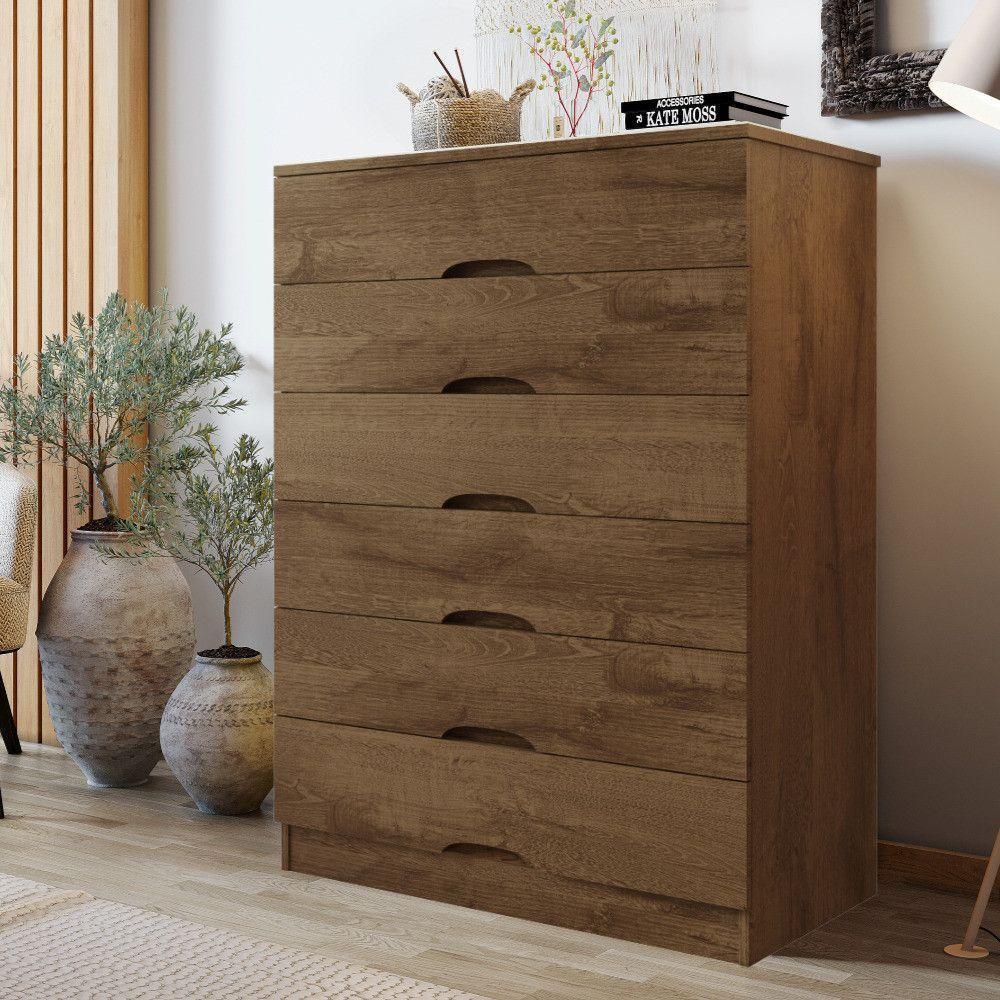 Cômoda 6 Gavetas Sevilha Mademarcs Brauna - 2