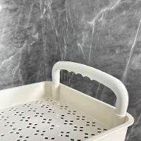 Carrinho Organizador 3 Prateleiras Multiuso Auxiliar Papelaria Cozinha Banheiro Escritorio Gancho Rodinhas Branco - 5